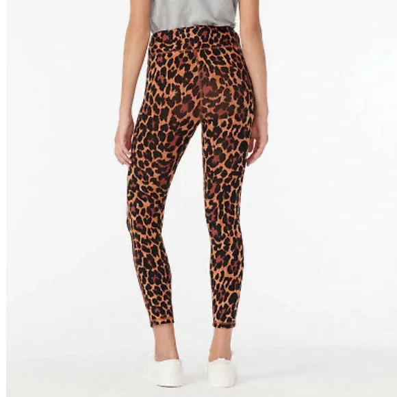 New J. CREW Weekend High-Rise Leopard Legging 7/8 Brown Orange Black AS045 Sz S - Picture 3 of 13